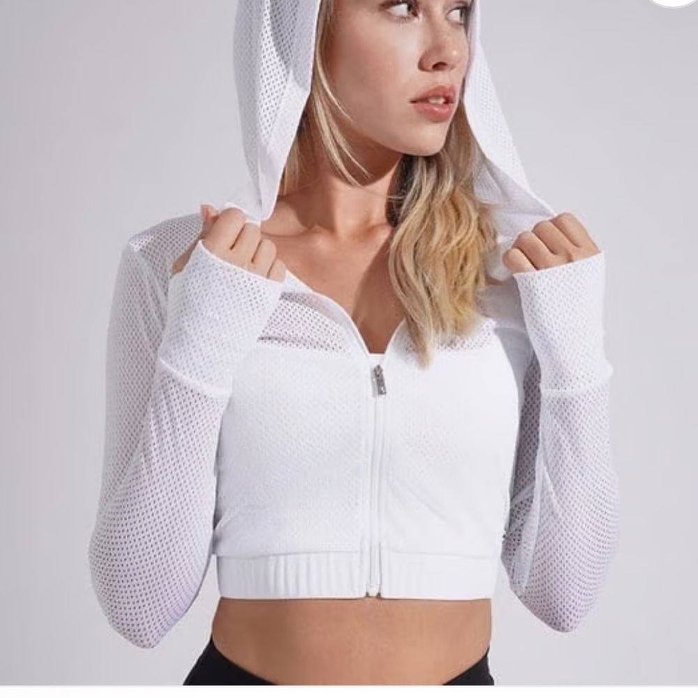 Buffbunny White Spice Mesh Crop Jacket – Size XXL – NWT